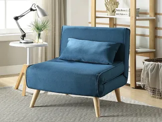 Vente-unique - Futonsessel - Stoff - Blau - POSIO