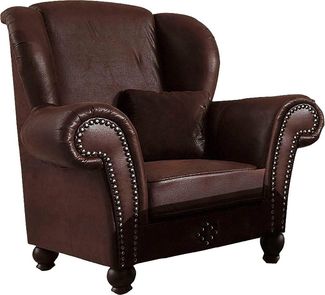 Home affaire Sessel King George gemütlicher Ohrensessel mit Ziernägeln, mit Federkern