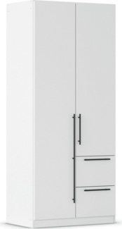 rauch Kleiderschrank Drehtürenschrank Schrank Garderobe Wäscheschrank Schlafzimmer AVOLA (in 3 verschiedenen Ausstattungen BASIC/CLASSIC/PREMIUM) mit hochwertigen Stangengriffen aus Metall in Schwarz MADE IN GERMANY