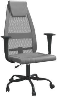 vidaXL Bürostuhl Höhenverstellbar Grau Netzstoff und Kunstleder 353024