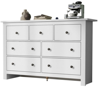 HAUSS SPOLE Sideboard mit 7 Schubladen für Eingang, Küche, Esszimmer und Wohnzi weiß (Kaffee Bar Schrank, Kapazität Esszimmer Schrank, Buffet, Kommode, 1 St, 7 Schubladen), mit seidigen Auszugsschiene, verstellbaren Mittelfuß