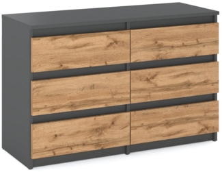 KOSETO Kommode mit 6 Schubladen - 100cm - für Wohnzimmer und Schlafzimmer, Modernes Design, Griffloses Design, Stabile Konstruktion, Langlebig