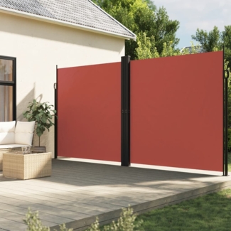 vidaXL Seitenmarkise Ausziehbar Terrakottarot 200x600 cm 4004663