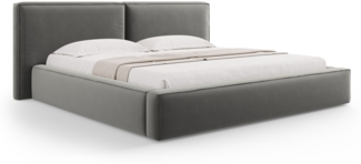 Micadoni Bett Jodie Samtstoff Hellgrau 200x200