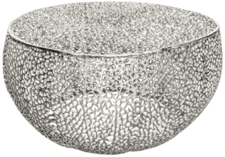 riess-ambiente Couchtisch LEAF 80cm silber - Metall, handmade, individuelles Blatt-Design, montierter Beistelltisch mit filigranem Muster - ideal für Wohnzimmer