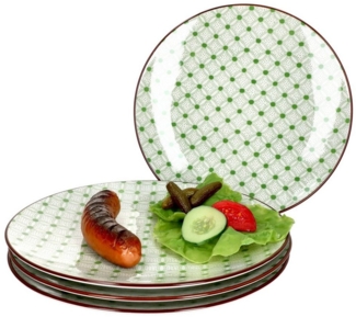 Lime Rio 4-tlg. Essteller Set Grünes Dekor Speiseteller Ø 26,5 cm Ritzenhoff