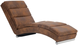 vidaXL Chaiselongue Braun Wildleder-Optik 281294