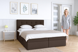 AX LIVING Baunei Boxspringbett 140x200 mit Bettkasten graues Bett
