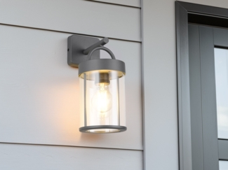 Moderne LED Außenwandleuchte Laterne in Anthrazit, Höhe 29cm