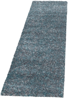 Hochflor Teppich Enrico Läufer - 60x110 cm - Blau