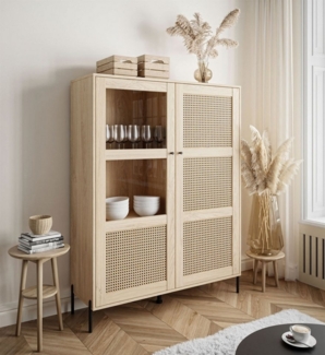 Lookway Standvitrine VIENNA 2D mit Wiener Geflechtimitation