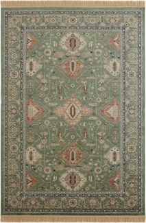 TaraCarpet Teppich Palazzo Royal Ziegler Allover, rechteckig, Höhe: 6 mm, Modernes Orientalisches Ziegler Design in grün 135x195