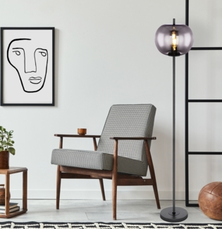 Stehleuchte Wohnzimmer Glas Stehlampe mit Schalter Schlafzimmer 15345S
