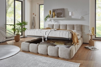 ATLANTIC home collection Polsterbett "Jane" mit großen Stauraum, luxurious gepolstertes Kopfteil und Rahmen, Bezug mit Bouclécharakter