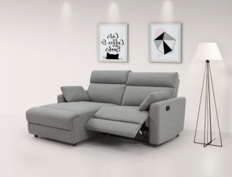 INOSIGN Ecksofa JENNA, L-Form, 209cm, manuelle u. elektrische Funktion, mit USB A/C, Liegefunktion 105°-150°, Federkern, Struktur fein