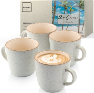SÄNGER Kaffeebecher Set Rio Creme 4 teilig