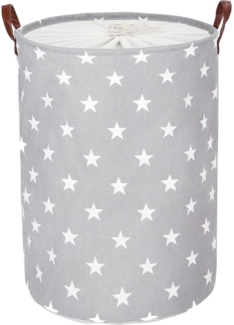 Faltbare Verdickte Runde Wäschekörbe Baumwolle Grau Star 20 Zoll
