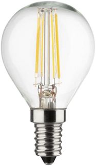 MÜLLER-LICHT 3er-Set Retro-LED Tropfenform Ersetzt 40 W, Glas, E14, 4 W, Silber, 4.5 x 4.5 x 8 cm, 3 Einheiten, Klar