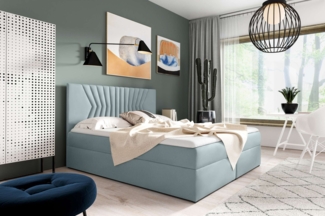 99rooms Prato Boxspringbett 180x200 cm Velours MONOLITH Silber