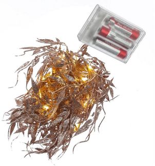 MARELIDA LED-Lichterkette Drahtlichterkette glitzernde Blätter Deko Girlande biegsam 150cm rosa, 30-flammig