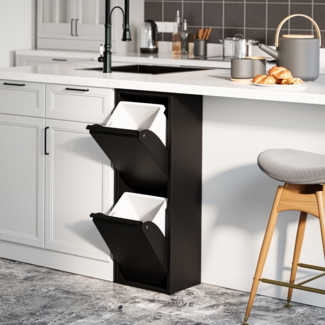 Mülltrennschrank Sollentuna Schwarz