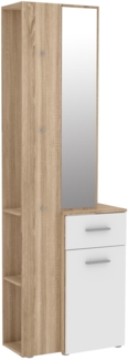 Kompaktgarderobe >Lokri< in Sonoma-Eiche - 64,2x196x34,1cm (BxHxT)