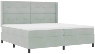 vidaXL Boxspringbett mit Kopfteil Hellgrau 200 x 200 cm Samt 3342026