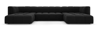 Micadoni Panorama Sofa Serena 5-Sitzer Samtstoff Schwarz