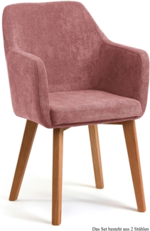 Armlehnstuhl (2er-Set) Darleen 57 x 87 x 60 Eiche geölt/Rosewood