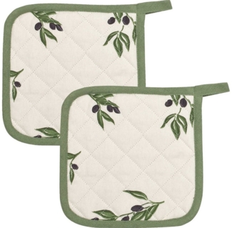 Kracht Topflappen Topflappen "Olivenzweige" 2er-Pack, Motiv