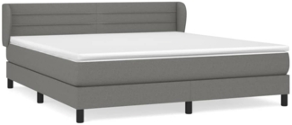 vidaXL Boxspringbett mit Matratze Dunkelgrau 180x200 cm Stoff 3126342