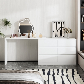FUFU&GAGA Kommode 8-Schubladen-Schrank, 120*80*40cm, weiß, MDF