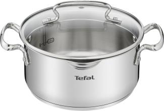 Tefal Kochtopf Duetto+, Edelstahl 18/10, hochglanzpoliert, Glasdeckel mit Siebfunktion