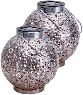 Solarleuchte Garten Laterne 2er Set Kugel Solarlampe Außenleuchte Solar