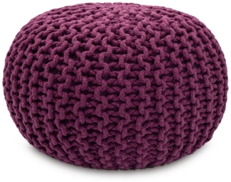 Amagohome Sitzhocker Strickhocker XXL Pouf Ø55 H37cm Bodenkissen Sitzpouf Baumwolle nachhal