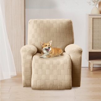 Sunicol Relaxsesselhusse 4 Teile Sesselhusse, Stretch Jacquard, Relaxsessel, Sesselschoner, für Komplett, Elastisch Bezug für Fernsehsessel Liege Sessel