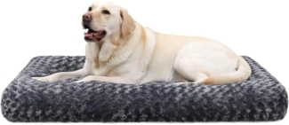 Hundebett Grosse Hunde Waschbar Hundekissen flauschig Dunkelgrau 90x60cm
