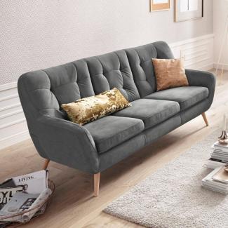 exxpo - sofa fashion 3-Sitzer Scandi, bequem, aufwendige Rückenpolsterung für mehr Sitzkomfort, aktuelle Farben in hochwertigen Bezugsqualitäten, Holzfuß