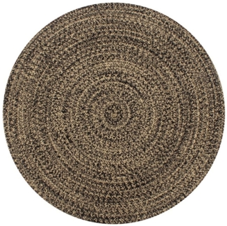 vidaXL Teppich Handgefertigt Jute Schwarz und Natur 120 cm 133726