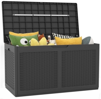 KOMFOTTEU Auflagenbox, Gartentruhe Gartenbox mit Rollen, wasserdicht