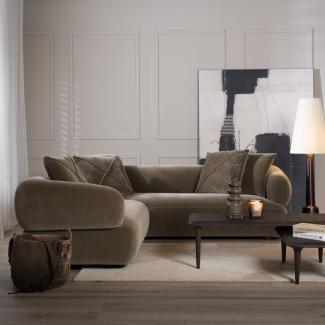 Bronx71 Ecksofa Palermo Samt braun links