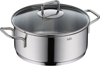 Silit Bratentopf Extra Cook, mit Glasdeckel, Edelstahl 18/10 (2-tlg), SiliTherm Universalboden, induktionsgeeignet, spülmaschinengeeignet