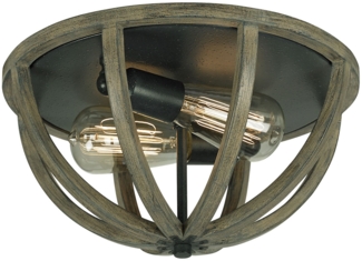 Deckenleuchte, Eichenholz Eisen, D 33 cm