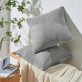 Topfinel Kissenbezüge Kordsamt 2er Set-Windmühle Streifen Muster-Sofakissen Wohnzimmer, Schlafzimmer, Kinderzimmer, Balkon-Deko Bestseller, Weich & Stylisch