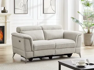 Vente-unique - MACARI Sofa Stoff Beige - B 102 cm x H 80 cm x L 165 cm