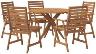 vidaXL 6-tlg. Garten-Essgruppe Massivholz Akazie 3283567