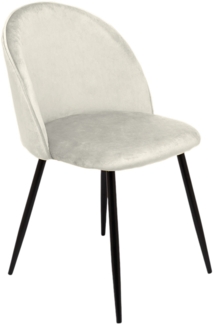 Dmora Stuhl Achito, Sessel mit Samtbezug, gepolsterter Esszimmerstuhl, Besprechungssitz, 51x54h82 cm, Weiß