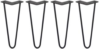 4 x 30.5cm Hairpin Tischbeine 2 Streben - 10mm -