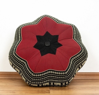 livasia Meditationskissen Zafukissen Stern groß, vegan und handgefertigt, Ø 40x20cm, Kapok