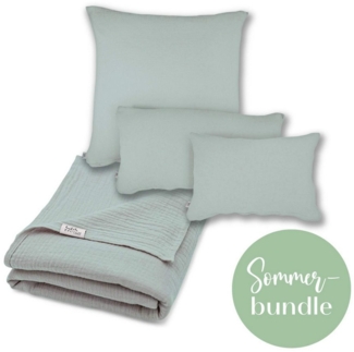 hutch&putch Bettwäsche Musselin-Sommerbundle (Sommerdecke 200x135cm + Kopfkissen nach Wahl), Bio-Baumwolle, 2 teilig, die perfekte leichte Decke für den Sommer, aus 100% Bio-Baumwolle